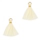 Ibiza style Tassel 1.5cm Gold - almond oil white